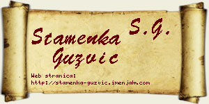 Stamenka Gužvić vizit kartica